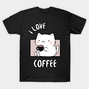 Coffee-Loving Cat T-Shirt